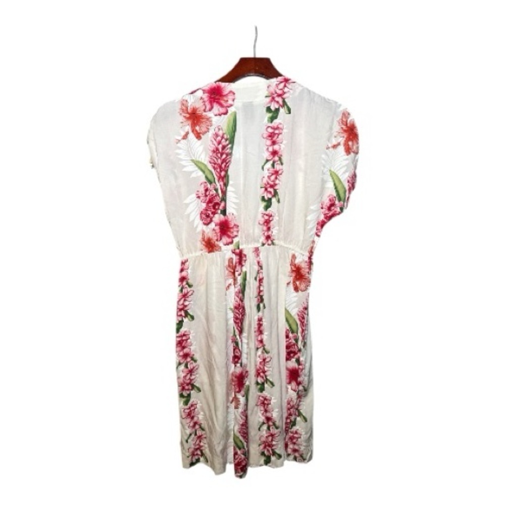 NEW! Favant Women's Hawaiian Floral Plumeria Tie Shoulder Dress Large - Picture 6 of 11